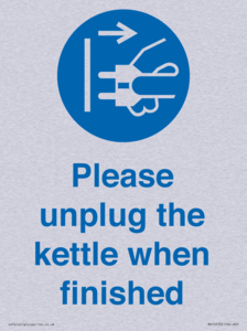 Please unplug the kettle when finished